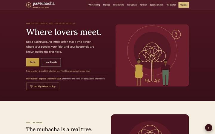 The paMuhacha homepage as built by in3Days Africa